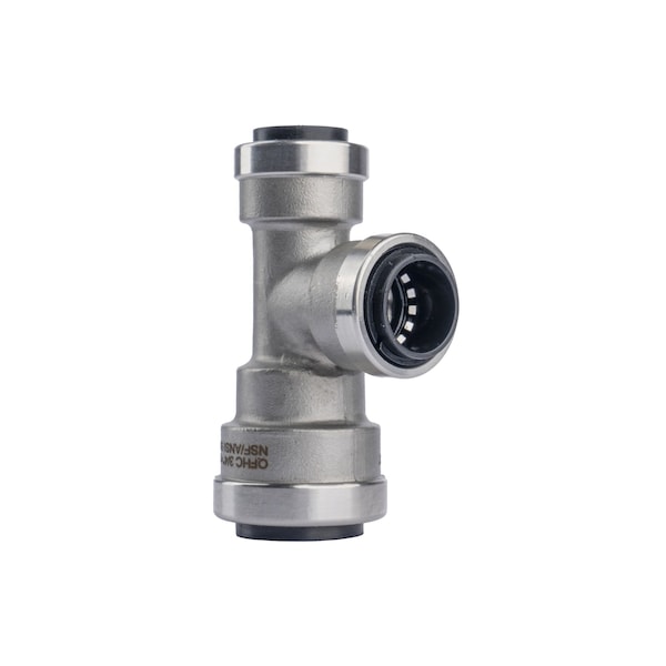 3/4in Push-Fit X 1/2in Push-Fit X 1/2in Push-Fit Stainless Steel Reducing Tee Fitting